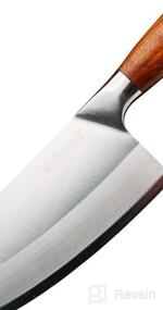 img 5 attached to Kitory Meat Cleaver 6.5" - Small Cleaver Kitchen Knife, Forged 9CrMoV18 High Carbon Steel, Nature Wood Handle,