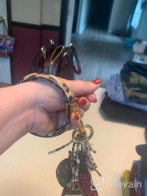 img 1 attached to Stylish Leather Tassel Keychain Bracelet - Portable Key Ring Wristlet Bangle For Women, Perfect Gift For Any Occasion review by Steve Arnold