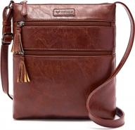 rofozzi lea crossbody purse fits 11-inch tablet - vegan leather shoulder crossbody bags for women - multi-compartment fashion handbag - water-resistant easy clean - birthday gifts for teens, adults logo