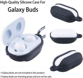 img 2 attached to Protective Silicone Cover For Samsung Galaxy Buds & Buds+, Shock Resistant With Carabiner And Fast Wireless Charging Compatibility - Fironst Case For Galaxy Earbuds 2020 (Black)
