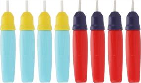 img 4 attached to Сменный набор из 8 красных и синих волшебных водяных ручек для коврика для рисования и книги для воды - идеальные маркеры для рисования и рисования для детей