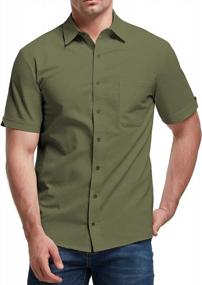 img 4 attached to Men'S Linen Button Down Tees: Long/Short Sleeve Shirts With Spread Collar | Aimeilgot