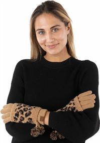 img 3 attached to Women'S Double Layer Knit Gloves With Touchscreen Texting And Pom Accent