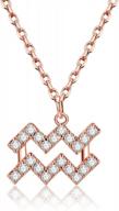 потрясающее ожерелье со знаком зодиака: сверкающая подвеска из кубического циркония с покрытием из розового золота 18 карат для женского созвездия гороскопа логотип