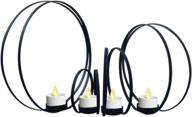 smtyle's elegant and haunting black candle holders for festive tea lights - set of 4 with metal ring shape logo