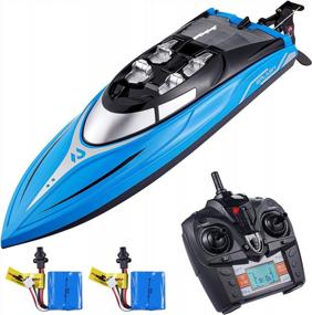 img 4 attached to OYE HOYE Remote Control Boat For Lakes And Pools, 25MPH High Speed RC Boat For Adults & Kids With LCD Screen & Extra Batteries, Inbuilt Capsize Recovery & Motor Cooling