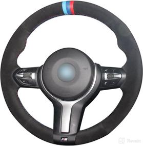 img 4 attached to Loncky Black Suede Car Custom Fit OEM Steering Wheel Cover for BMW 228i 230i 320i 328i 330i 335i 340i 428i 430i 435i 440i 525i 535i 550i 640i 650i - Upgraded Accessories for Improved SEO