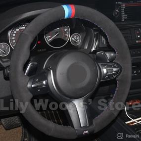 img 3 attached to Loncky Black Suede Car Custom Fit OEM Steering Wheel Cover for BMW 228i 230i 320i 328i 330i 335i 340i 428i 430i 435i 440i 525i 535i 550i 640i 650i - Upgraded Accessories for Improved SEO