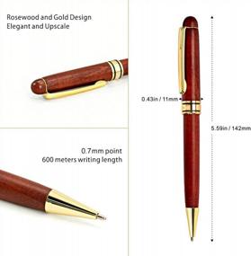img 1 attached to 2 Pcs Rosewood Writing Pens Set With Pen Box & Refills - Best Wooden Business Gift For Men Women