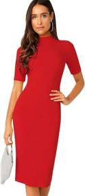 img 4 attached to SheIn Women's Elegant Sheath Dress - Sleeveless Stylish Attire for Ladies at Suiting & Blazers