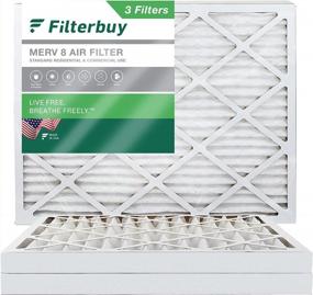 img 4 attached to 3-Pack Of Pleated HVAC AC Furnace Air Filters - Filterbuy 10X14X2 MERV 8 Dust Defense - Replacement Filters (Actual Size: 9.50 X 13.50 X 1.75 Inches)