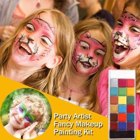 img 2 attached to Get Creative With A Professional Oil-Based Face Paint Kit For Kids And Adults – 20 Colors With Stencils And Brushes For Halloween And More!