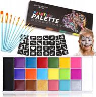 get creative with a professional oil-based face paint kit for kids and adults – 20 colors with stencils and brushes for halloween and more! logo