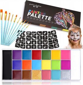 img 4 attached to Get Creative With A Professional Oil-Based Face Paint Kit For Kids And Adults – 20 Colors With Stencils And Brushes For Halloween And More!