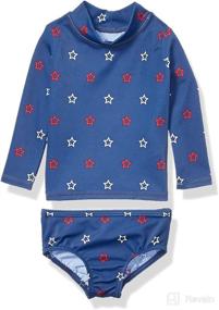 img 2 attached to 🌞 Amazon Essentials Baby Girls' UPF 50+ 2-Piece Long-Sleeve Rash Guard Set: Optimal Protection Against UV Rays