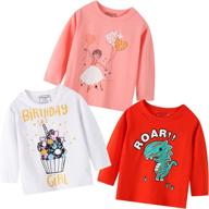 adorable long sleeve t shirts with flower unicorn giraffe prints for girls - browse tops, tees & blouses collection logo