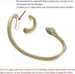 img 1 attached to 18K Gold Plated Snake & Frog Earrings - Elegant Unisex Jewelry Art For Women