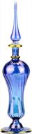 nilecart™ egyptian perfume bottle large size 9 in. blue handmade in egypt for your perfume, essential oils, egyptian decoration or party table centerpiece logo