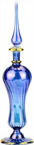 img 4 attached to NileCart™ Egyptian Perfume Bottle Large Size 9 In. Blue Handmade In Egypt For Your Perfume, Essential Oils, Egyptian Decoration Or Party Table Centerpiece