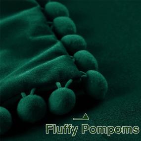 img 2 attached to Pack Of 2 Dark Green Pom Pom Velvet Decorative Throw Pillow Covers - Soft Particles, Ideal For Couch, Bedroom, Or Car - 12X20 Inches - Top Finel Cushion Covers