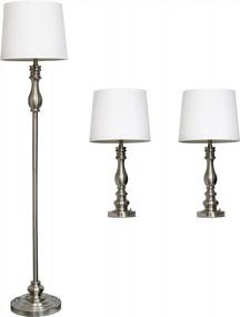 img 4 attached to 💡 Enhance Your Décor with the Elegant Designs LC1015-BST Three Pack Lamp Set in Brushed Steel - A Trio of Sophistication