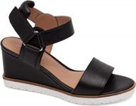 stylish and comfortable nubuck or suede wedge sandals by linea paolo - vaness logo