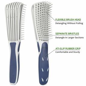 img 3 attached to 👩 BESTOOL Detangling Brush for Curly Hair - Fast & Easy Detangling for Natural Black Hair, Afro 3/4abc Texture, Wet or Dry Hair with No Pain (Blue)
