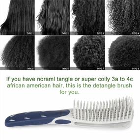 img 2 attached to 👩 BESTOOL Detangling Brush for Curly Hair - Fast & Easy Detangling for Natural Black Hair, Afro 3/4abc Texture, Wet or Dry Hair with No Pain (Blue)