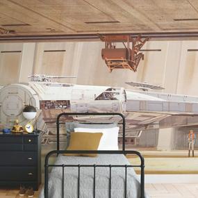 img 1 attached to Transform Your Space With Star Wars Docking Bay Millennium Falcon Peel & Stick Wallpaper