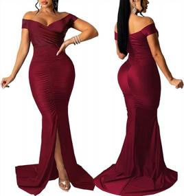 img 2 attached to Stun Everyone In The Room With Our Off Shoulder V-Neck Cocktail Dress For Women