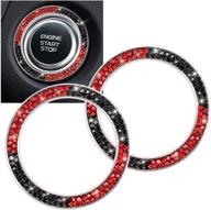 💎 enhance your car's glam quotient with tobequeen black and red bling push button start ring emblem sticker логотип