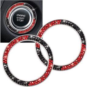 img 4 attached to 💎 Enhance Your Car's Glam Quotient with ToBeQueen Black and Red Bling Push Button Start Ring Emblem Sticker