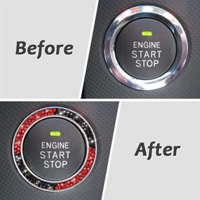 img 3 attached to 💎 Enhance Your Car's Glam Quotient with ToBeQueen Black and Red Bling Push Button Start Ring Emblem Sticker