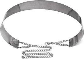 img 1 attached to 👗 Silver Women's Accessories - Polished Filled Mirror Adjustable Belts