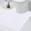 soft and non-slip chenille contour bath mats for bathroom toilet – white, 20" x 24 logo