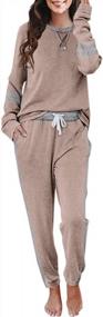 img 3 attached to Stay Comfy And Chic With Imesrun'S Women'S Two-Piece Striped Lounge Set