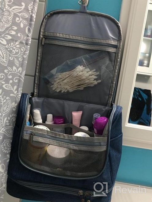 img 1 attached to Toiletry Bag, VAGREEZ Upgraded Large Hanging Travel Toiletry Organizer Kit With Heavy-Duty Zippers Waterproof Comestic Bag Dop Kit For Women Men review by Johnny Burns