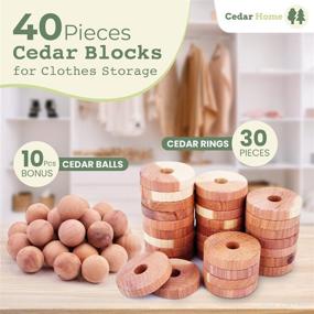 img 3 attached to 🌲 Cedar Blocks for Clothes Storage - Cedar Balls, Rings, and Deodorizer - Mustiness Prevention & Clothes Protection - 40 Pieces: 30 Cedar Rings + Bonus 10 Cedar Balls - U.S.A Seller