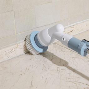 img 1 attached to Bilim Super Power Portable Spin Scrubber - Versatile Bathroom/Wall/Tile Floor/Bathtub/Baseboard/Toilet/Kitchen Cleaning Tool (White)