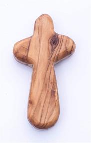 img 3 attached to Experience Comfort And Peace With Zuluf'S Authentic Olive Wood Holding Hand Palm Cross - A Perfect Christian Gift From Holy Land