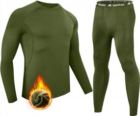 img 4 attached to TOREEL Thermal Underwear For Men - Fleece Lined Long Johns For Men Thermal Underwear Set Base Layer Long Sleeve Top & Bottom