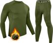 toreel thermal underwear for men - fleece lined long johns for men thermal underwear set base layer long sleeve top & bottom logo