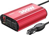 🚗 efficient 300w pure sine wave power inverter for car: dc 12v to ac 120v converter with dual usb ports logo