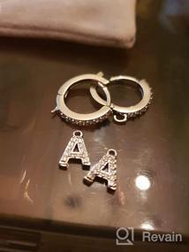 img 7 attached to 👩 Women's Girls' Initial Earrings, 925 Sterling Silver Small Hoop Earrings, Hypoallergenic CZ Dangle Initial Hoop Earrings