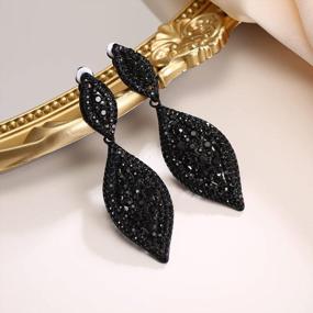 img 1 attached to Sparkling Rhinestone Crystal Clip-On Earrings For Elegant Wedding And Bridal Look