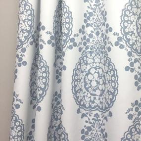 img 1 attached to Dusty Blue Floral Damask Medallion Pattern Valance Single Rod Pocket 52 Inch By 18 Inch Plus 2 Inch Header - DriftAway Samantha