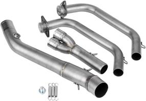 img 4 attached to 🔥 Qiilu Full Exhaust System Pipe Middle Pipe Slip on - YAMAHA YZF R25 R3 2015-2018: Upgraded Performance Enhancement