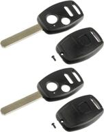 honda key fob keyless entry remote shell case & pad set - fits accord crosstour 2010-2011, civic 2006-2011, cr-v 2007-2013, cr-z 2011-2015, fit 2009-2013, odyssey 2011-2014 - pack of 2 logo