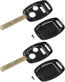 img 2 attached to Honda Key Fob Keyless Entry Remote Shell Case & Pad Set - Fits Accord Crosstour 2010-2011, Civic 2006-2011, CR-V 2007-2013, CR-Z 2011-2015, Fit 2009-2013, Odyssey 2011-2014 - Pack of 2