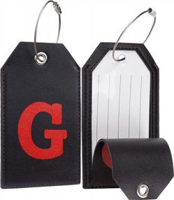 img 4 attached to Customizable Leather Luggage Tag For Easy Travel Identification - Get Your Casmonal Initials Tag Set Today!